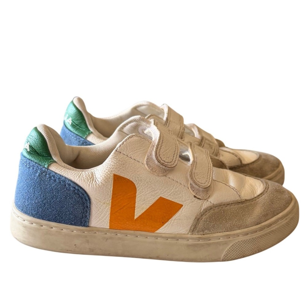 Veja - V-12 LEATHER WHITE MULTICO INDIGO Kids- Size 2 kidcore Designerkids